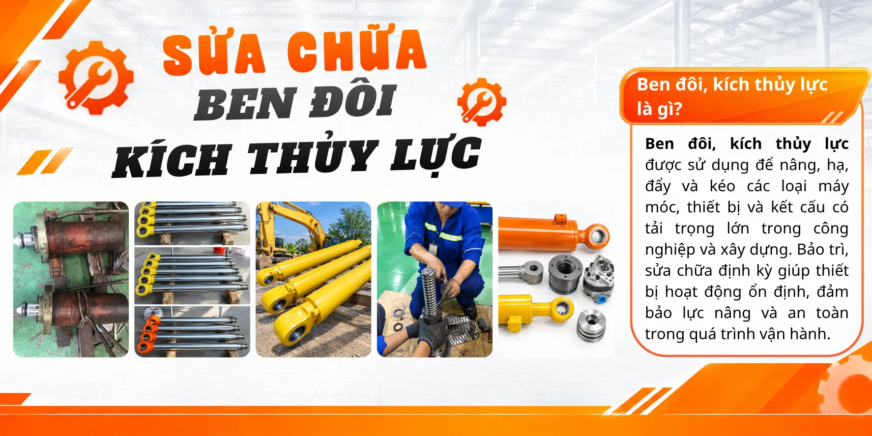 Sửa chữa ben đ&ocirc;i, k&iacute;ch thủy lực