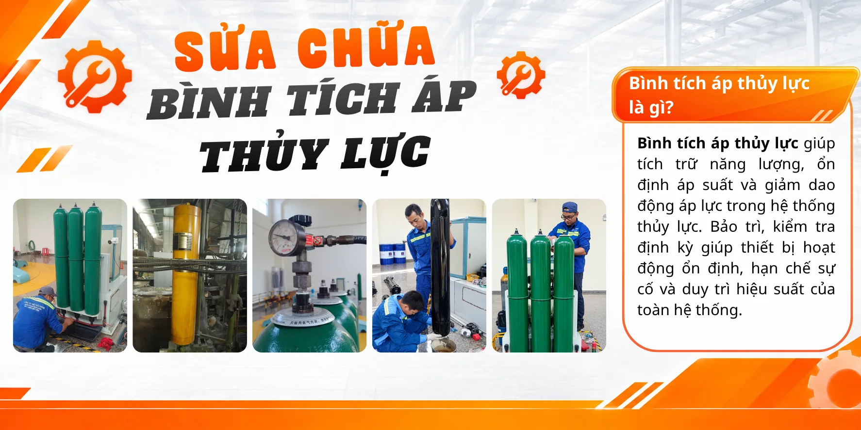 Sửa chữa b&igrave;nh t&iacute;ch &aacute;p thủy lực