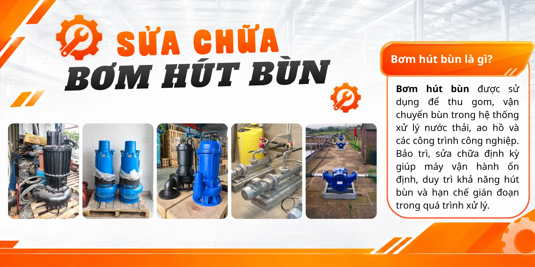 Sửa chữa bơm h&uacute;t b&ugrave;n 