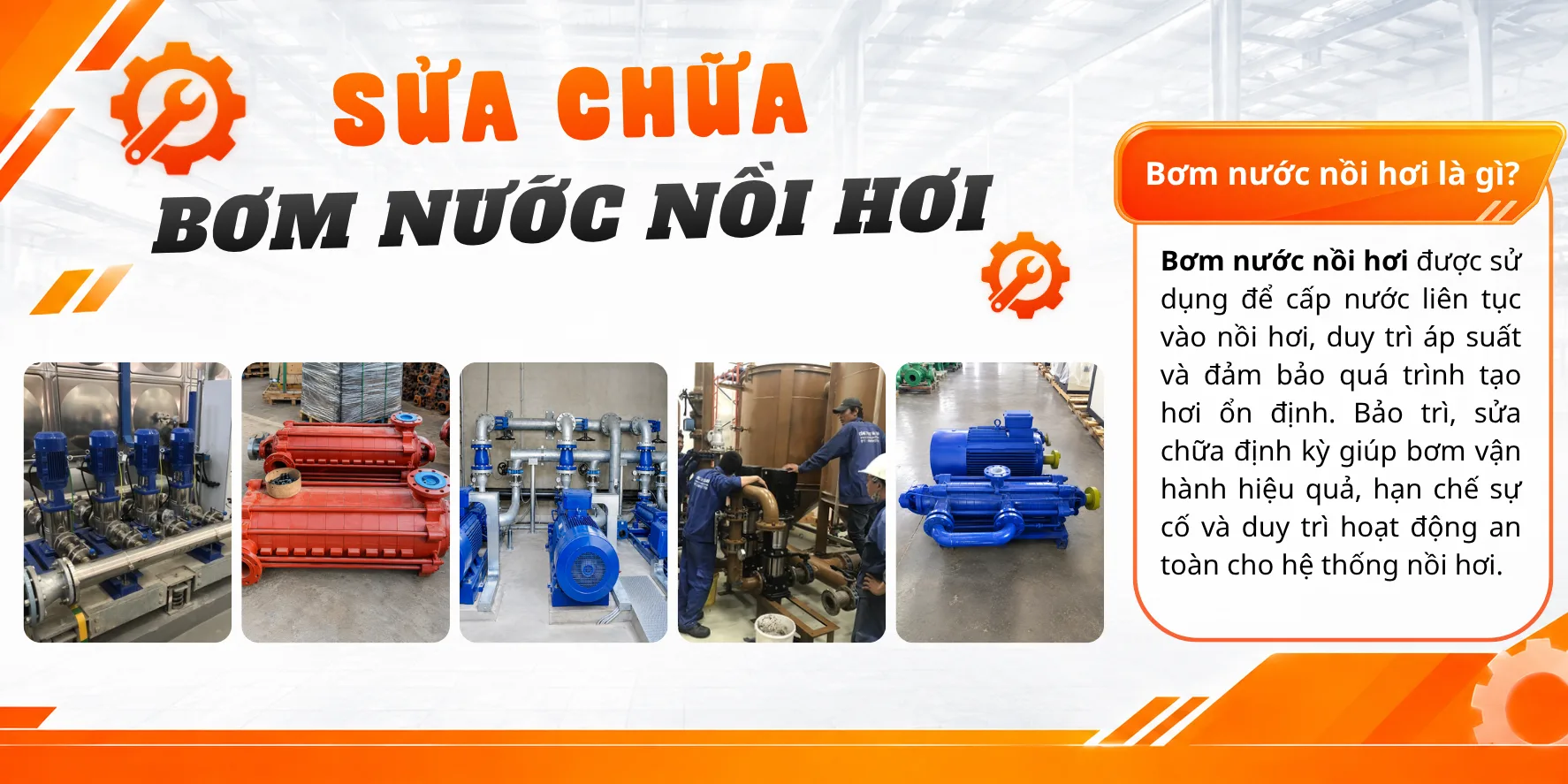 Sửa chữa bơm nước nồi hơi