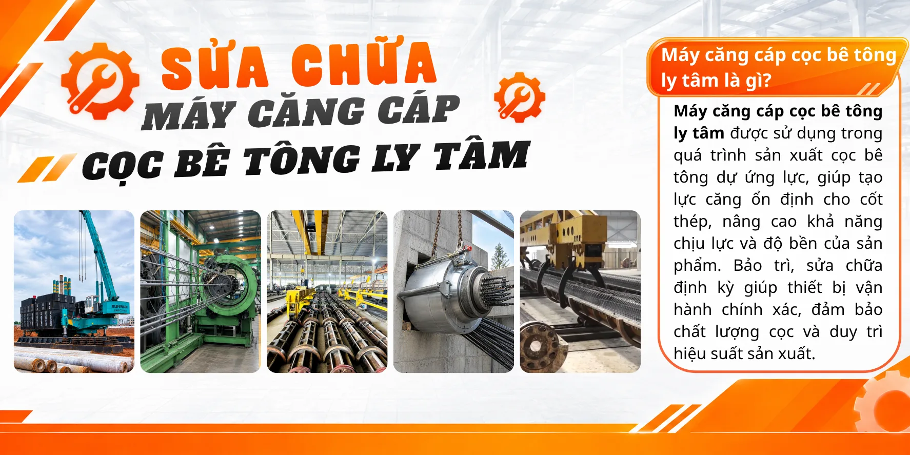 Sửa chữa m&aacute;y căng c&aacute;p cọc b&ecirc; t&ocirc;ng ly t&acirc;m