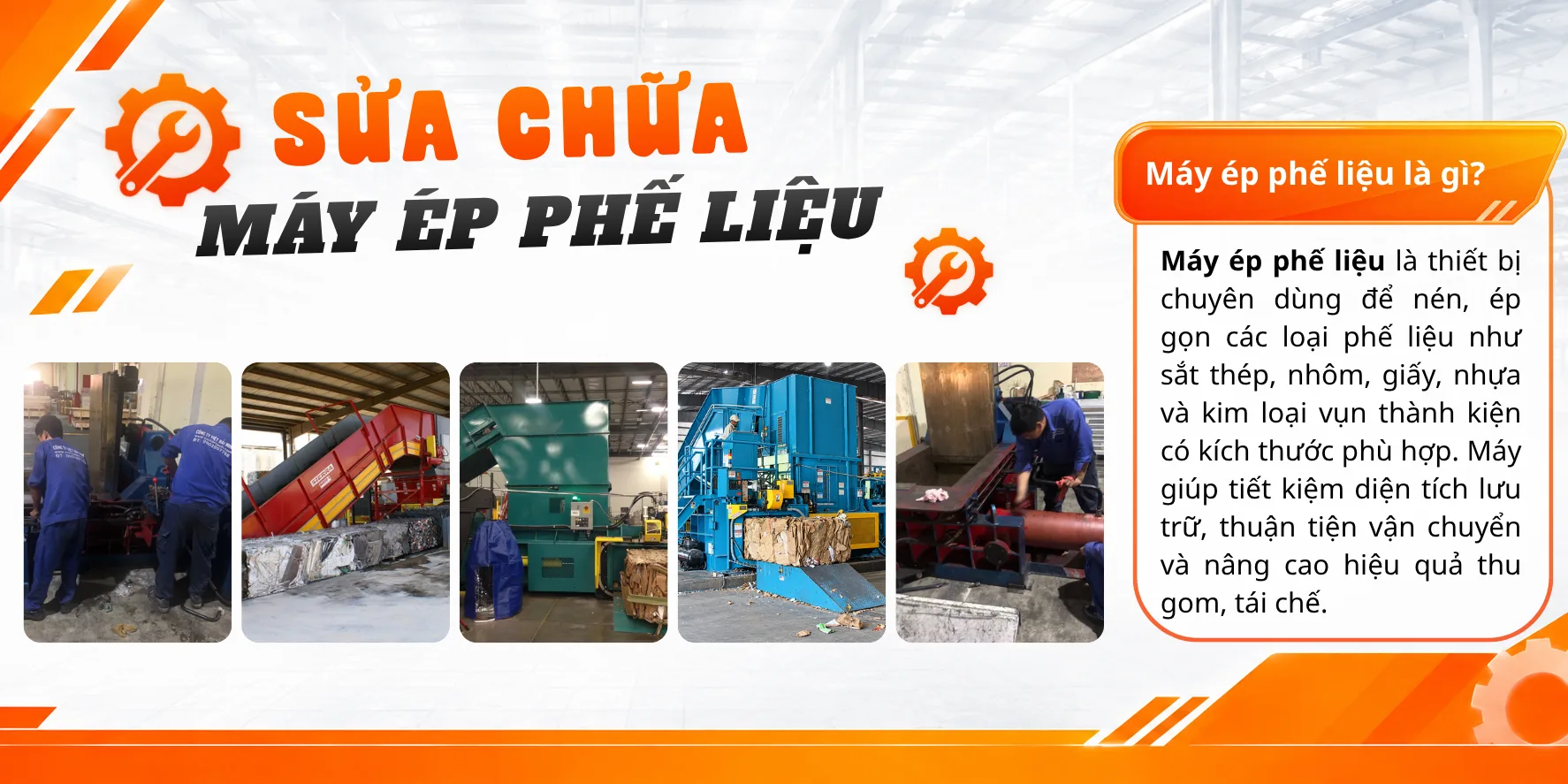 Sửa chữa m&aacute;y &eacute;p phế liệu 