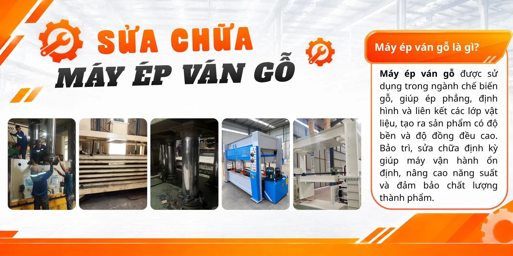 sửa chữa m&aacute;y &eacute;p v&aacute;n gỗ 