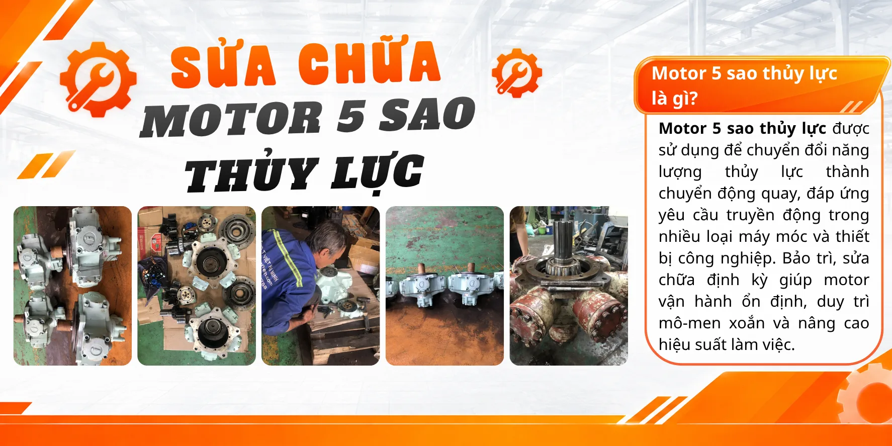 Sửa chữa motor 5 sao thủy lực